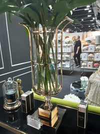 Tall Gold & Glass Urn - for loose flowers