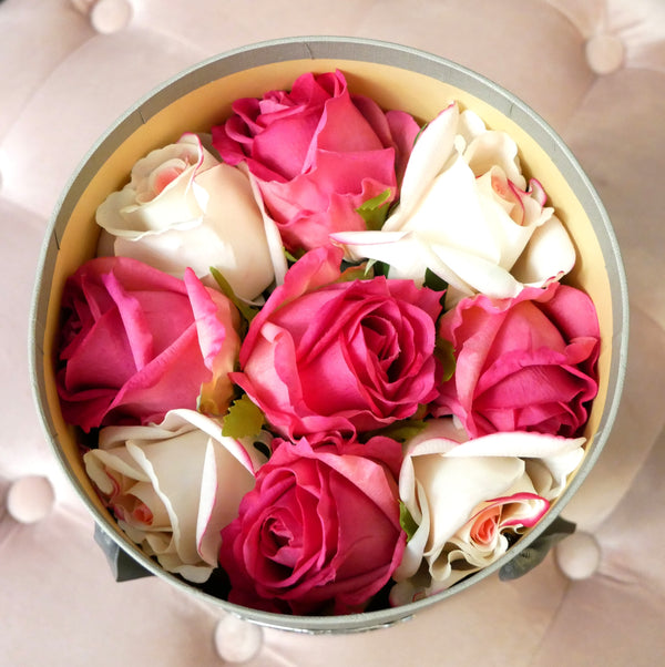 Premium Rose Bud Bouquet - Clear - Mixed Magenta & Blush - MBS01 (Carton of 2)