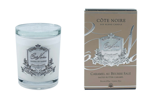 Soy Blend Candle - 450g - Silver - Salted Butter Caramel - CGS45002 (Carton of 4)