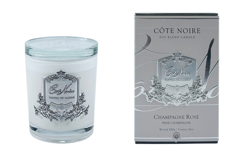 Soy Blend Candle - 450g - Silver - Pink Champagne - CGS45018 (Carton of 4)