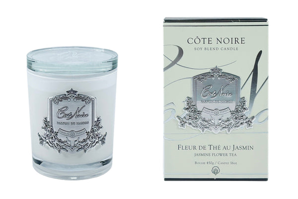 Soy Blend Candle - 450g - Silver - Jasmine Flower Tea - CGS45020 (Carton of 4)