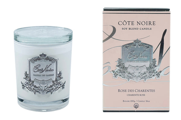 Soy Blend Candle - 450g - Silver - Charente Rose - CGS45054 (Carton of 4)