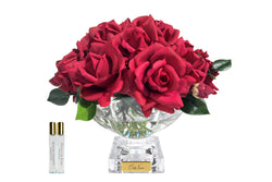 Luxury Centrepiece French Rose Bouquet - Gold Badge - Carmine Red - CPL04 (Carton of 1)