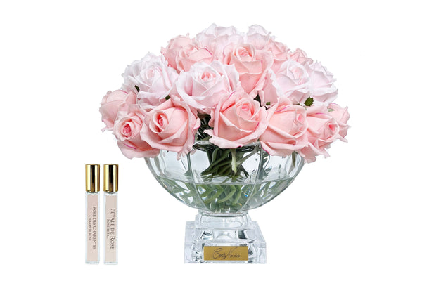 Luxury Centrepiece 37 Rose Bud Bouquet - Silver Badge - Mixed Pink - CPRB14 (Carton of 1)