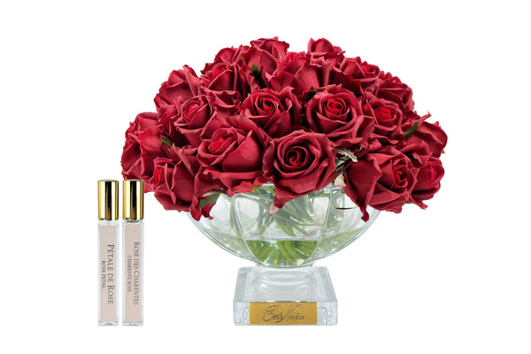 Luxury Centrepiece 37 Rose Bud Bouquet - Gold Badge - Carmine Red - CPRB04 (Carton of 1)