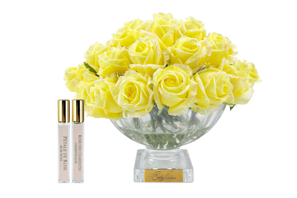 Luxury Centrepiece 37 Rose Bud Bouquet - Gold Badge - Yellow - CPRB08 (Carton of 1)