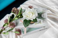 Single Rose - Black Glass - Ivory White - GMRB01 (Carton of 4)