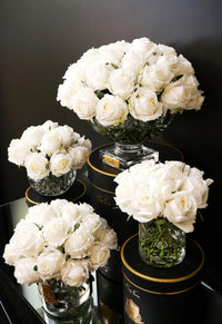 Herringbone Rose Buds - Clear - Ivory White - HCF21 (Carton of 2)