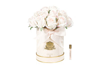 Hat Box Rose Bud Bouquet - Pink Box with Pink Blush Rose Buds - HBB02 (Carton of 1)