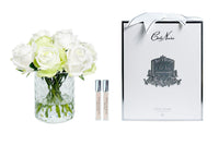 HCF12 Herringbone Flower - Clear - Green & White Roses - HCF12 (Carton of 2)