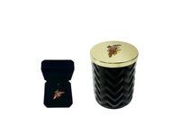 Herringbone Candle - Black - Bee Lid & Scarf - Queen of the Night - HCG02 (Carton of 2)