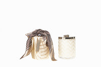 Herringbone Candle - Cream - Golden Bee Lid & Scarf - Blonde Vanilla - HCG03 (Carton of 2)