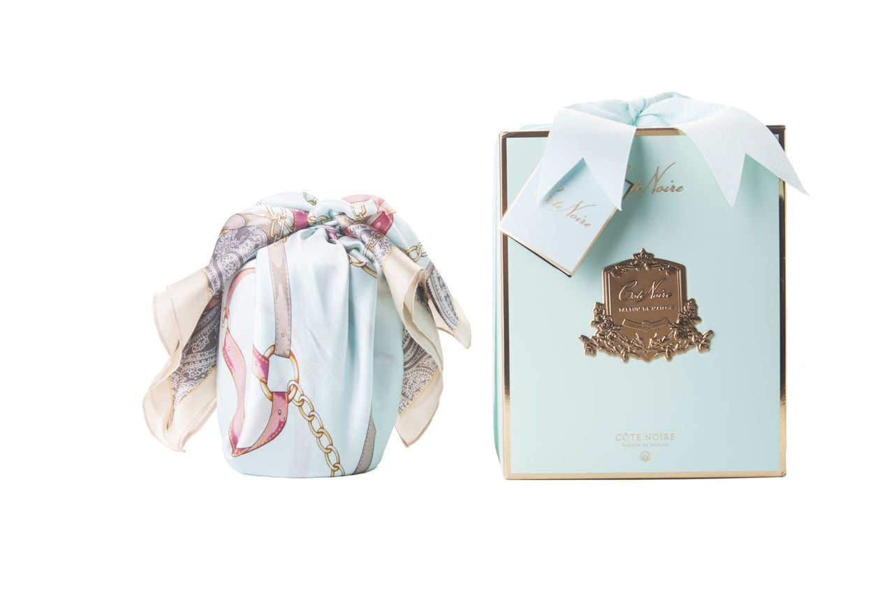 Herringbone Candle - Tiffany Blue / Jade - Butterfly Lid & Scarf - Persian Lime - HCG51 (Carton of 2)