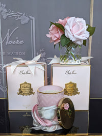 Herringbone Flower - Clear - Mixed Pink Roses - HCF08 (Carton of 2)