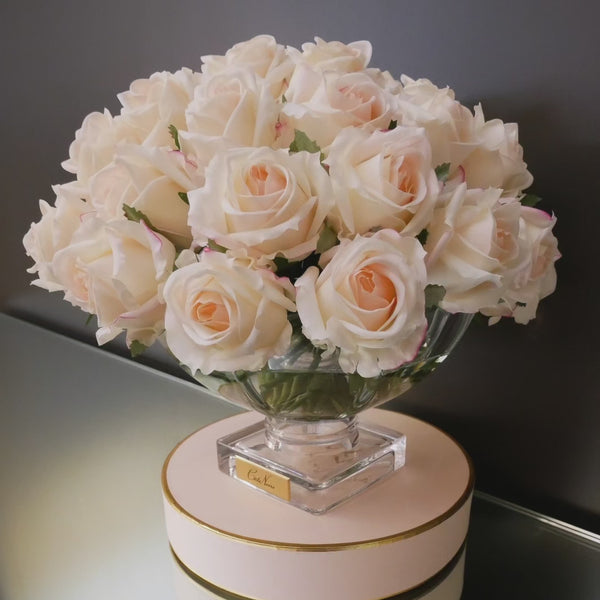 Luxury Centrepiece 37 Rose Bud Bouquet - Gold Badge - Pink Blush - CPRB02 (Carton of 1)