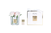 Couture Four Rose Buds - Clear with Gold Badge - Champagne Pink - SVC415 (Carton of 4)