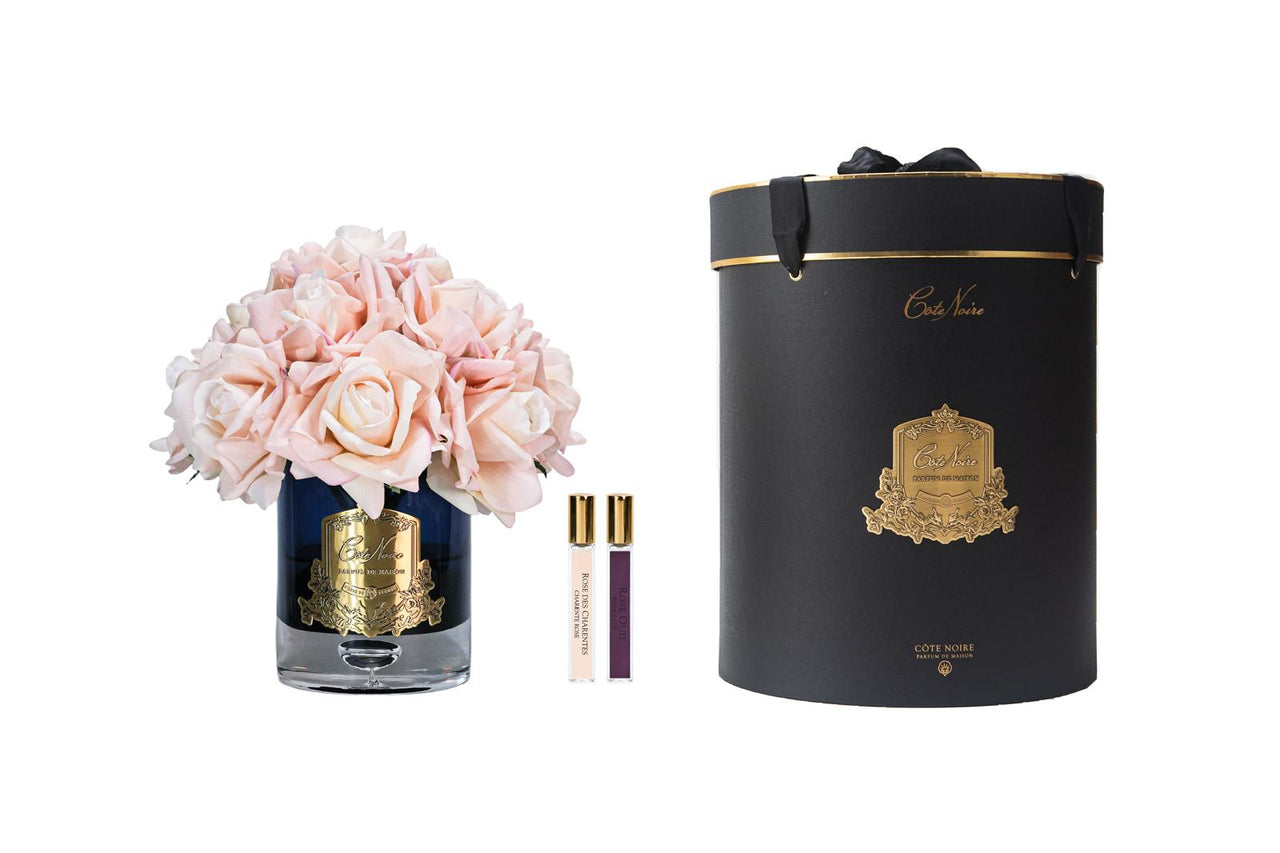 Luxury Grand Rose Bouquet - Dark Glass with Gold Badge - Champagne Pink - LTBW15 (Carton of 1)