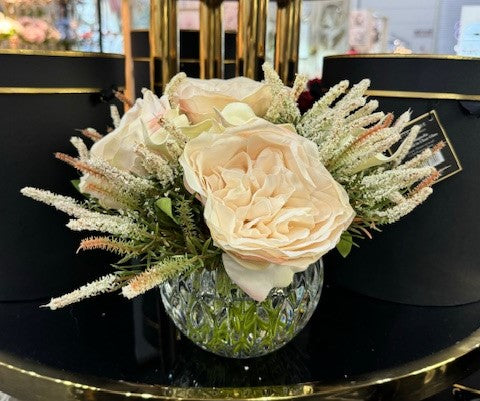 Luxury Round Peonies & Lilies Bouquet - Ivory White - RRL01 (Carton of 1)