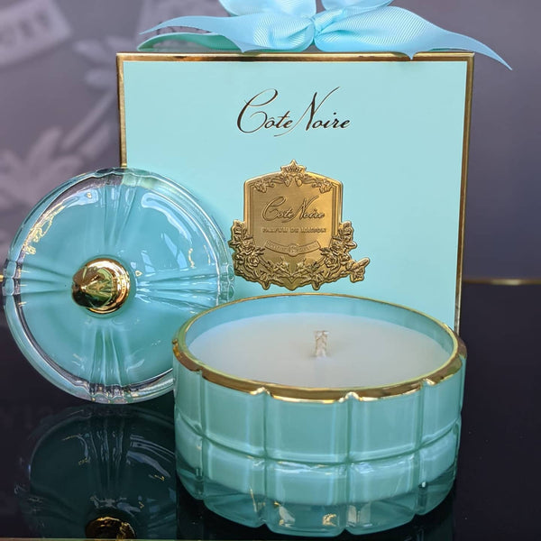 Art Deco Candle - Small - Blue - Persian Lime - GML45001 (Carton of 4)