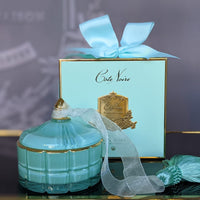 Art Deco Candle - Small - Blue - Persian Lime - GML45001 (Carton of 4)