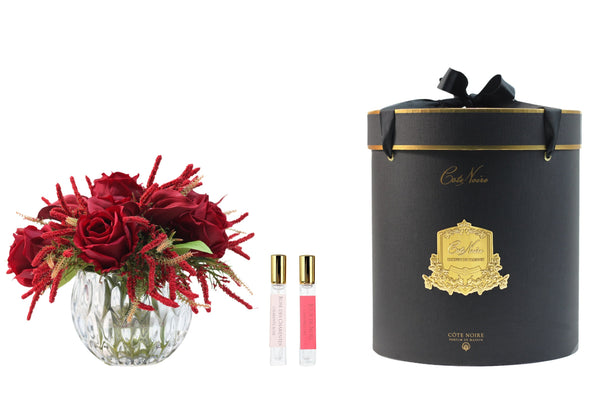 Luxury Round Peonies & Lilies Bouquet - Carmine Red - RRL04 (Carton of 1)