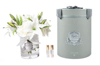 Luxury Lilies & Roses Bouquet - Silver Badge - Ivory White - LRL01 (Carton of 1)