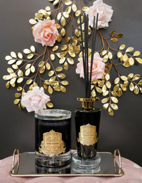 Diffuser w/ Glass Base - 500ml - Black & Gold - Pink Champagne - LDG018 (Carton of 2)