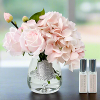 Tea Rose & Hydrangeas Bouquet - Clear - Pink - TRH03 (Carton of 2)