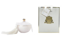 Art Deco Candle - Round - White - Jasmine Flower Tea - GML30003 (Carton of 4)