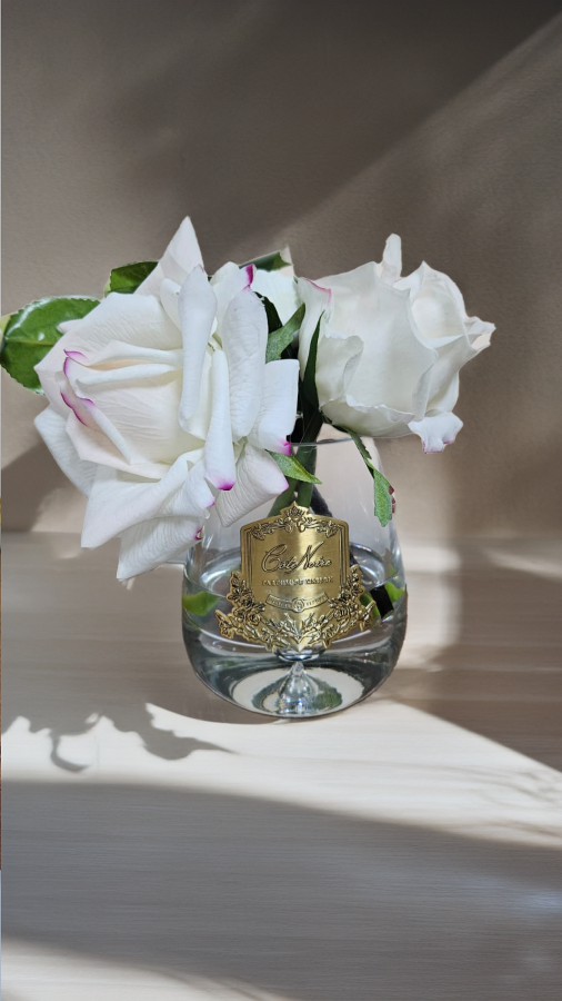 Tea Rose Bouquet - Clear with Gold Badge - Pink Blush - TR88 (Carton of 2)