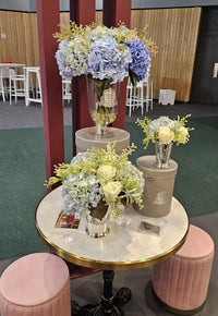 Grand Summer Posies Blue & Green in Silver Goblet - GSS16 (carton of 1)