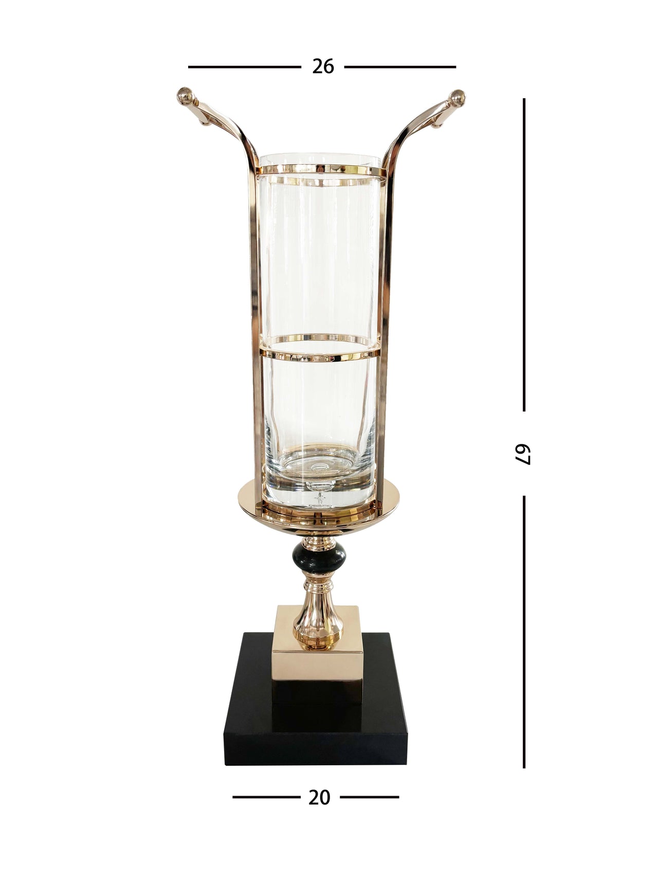 Gold & Black Marble Base Urn & Vase