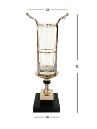 Gold & Black Marble Base Urn & Vase