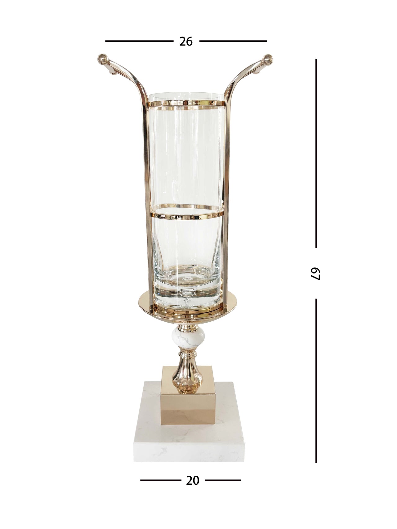 Gold & White Marble Base Urn & Vase