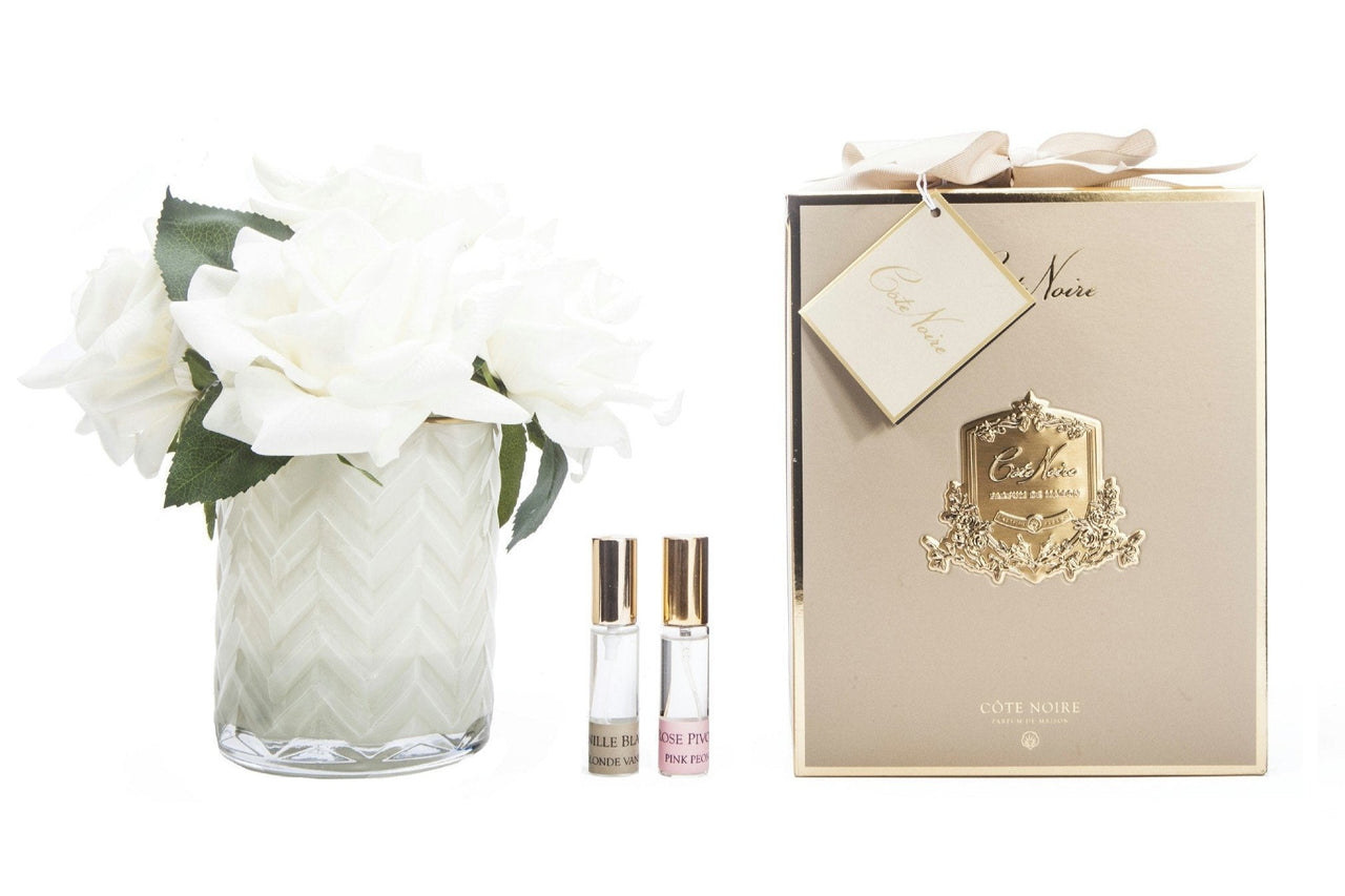 Herringbone Flower - Cream - Champagne Roses - HCF02 (Carton of 2)
