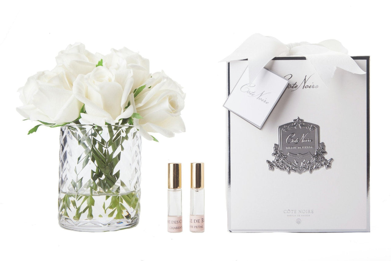 Herringbone Rose Buds - Clear - Ivory White - HCF21 (Carton of 2)
